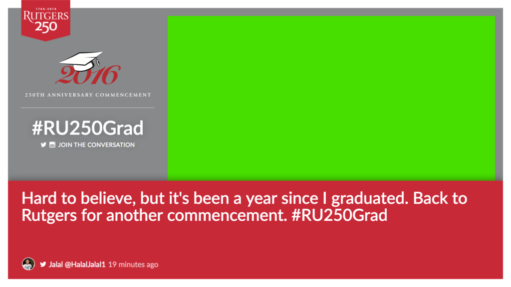 Rutgers University - Social Wall w/Chroma Key